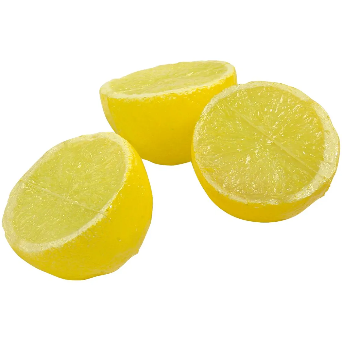 DecoWoerner Decoración Temática|Frutas>Imitación De Mitades De Limones, 3 Piezas