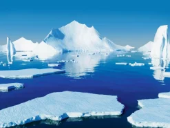 DecoWoerner Bandera Xxl>Impresión En Tela XXL "Iceberg/Océano Ártico", 3 X 4 M
