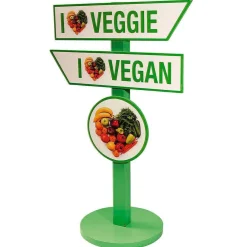 DecoWoerner Decoración Temática|Decoración De Verano>Indicador De Caminos "Veggie & Vegan" (Vegetariano Y Vegano) Altura 80 Cm