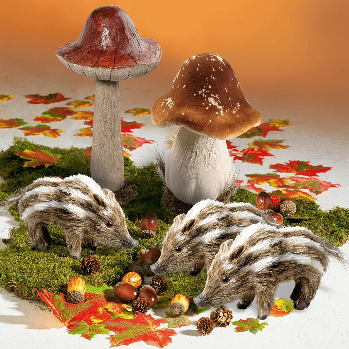 DecoWoerner Decoración De Animales|Decoración De Otoño>Jabato Decorativo Longitud 25 Cm