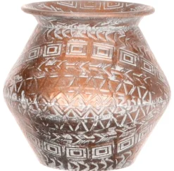 DecoWoerner Macetas Y Artículos De Decoración>Jarrón De Cobre Redondo 22,8 Cm