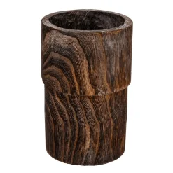 DecoWoerner Decoración Natural|Macetas Y Artículos De Decoración>Jarrón De Madera 28,50 Cm Oscuro
