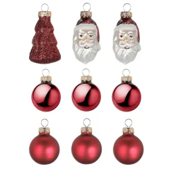 DecoWoerner Bolas De Navidad>Juego De Bolas De Navidad De Cristal 9 Piezas En Caja