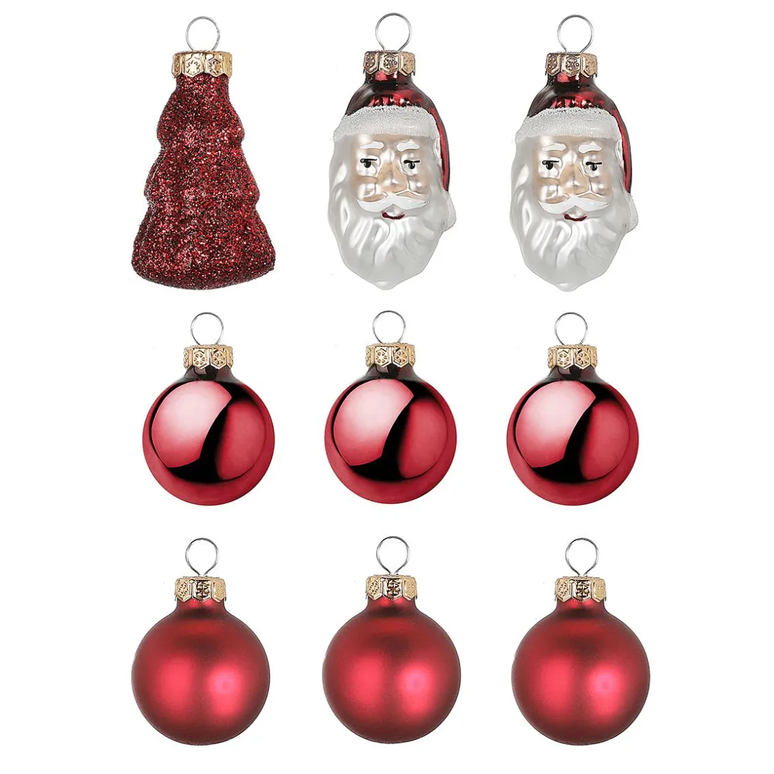DecoWoerner Bolas De Navidad>Juego De Bolas De Navidad De Cristal 9 Piezas En Caja