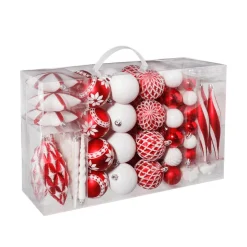 DecoWoerner Bolas De Navidad>Juego De Bolas De Navidad XXL Blanco 3 - 14 Cm De Largo Y 3 - 6 Cm De Diámetro Con Percha Metálica