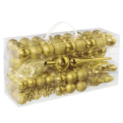 DecoWoerner Bolas De Navidad>Juego De Bolas De Navidad XXL 100pcs. Doradas 3 - 7,5 Cm Ø