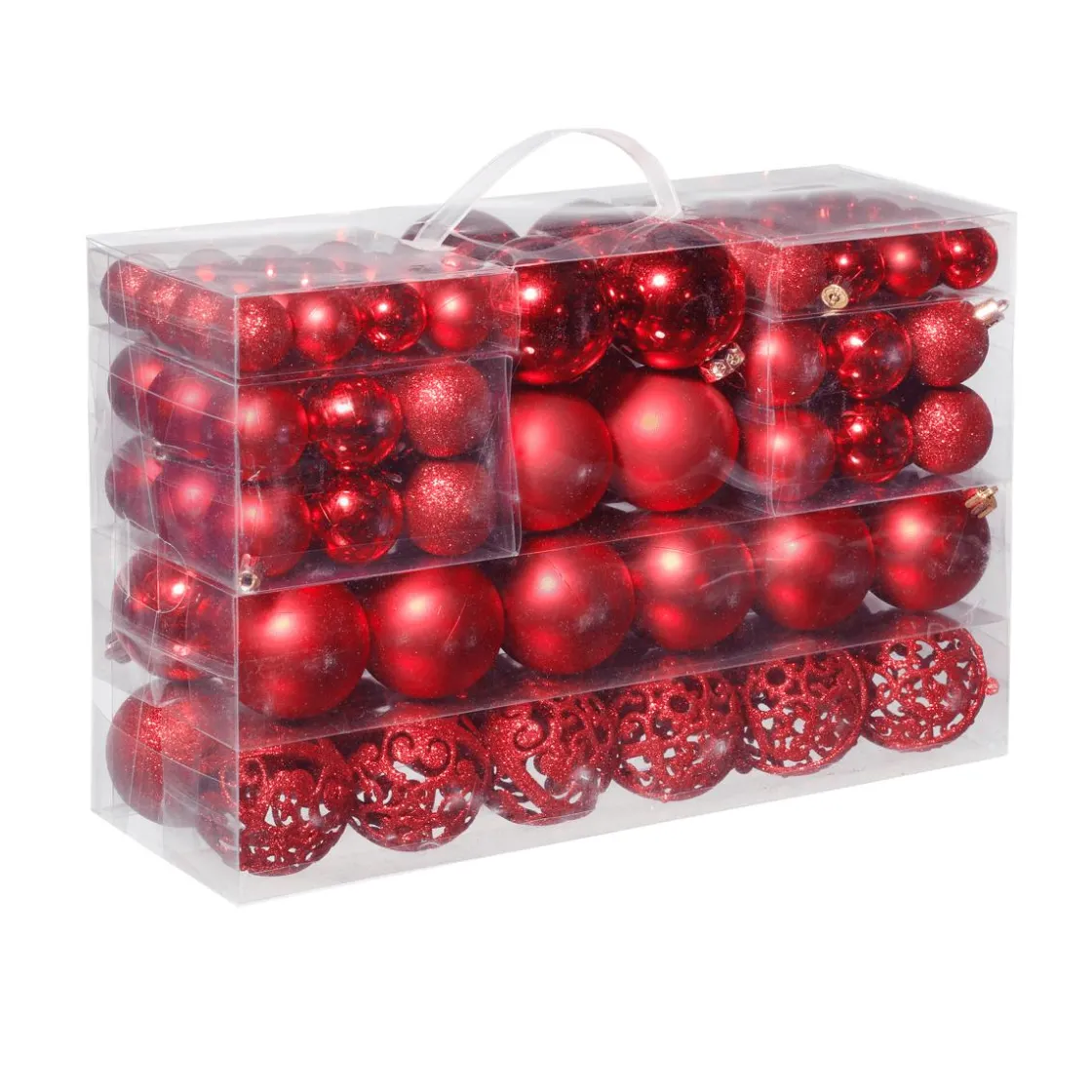 DecoWoerner Bolas De Navidad>Juego De Bolas De Navidad XXL 100pcs. Rojas 3 - 6 Cm Ø