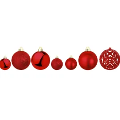 DecoWoerner Bolas De Navidad>Juego De Bolas De Navidad XXL 100pcs. Rojas 3 - 6 Cm Ø