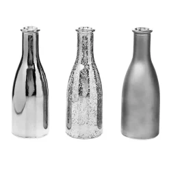 DecoWoerner Macetas Y Artículos De Decoración>Juego De Botellas De Vidrio De 3 Piezas De 6,5 X 19 Cm