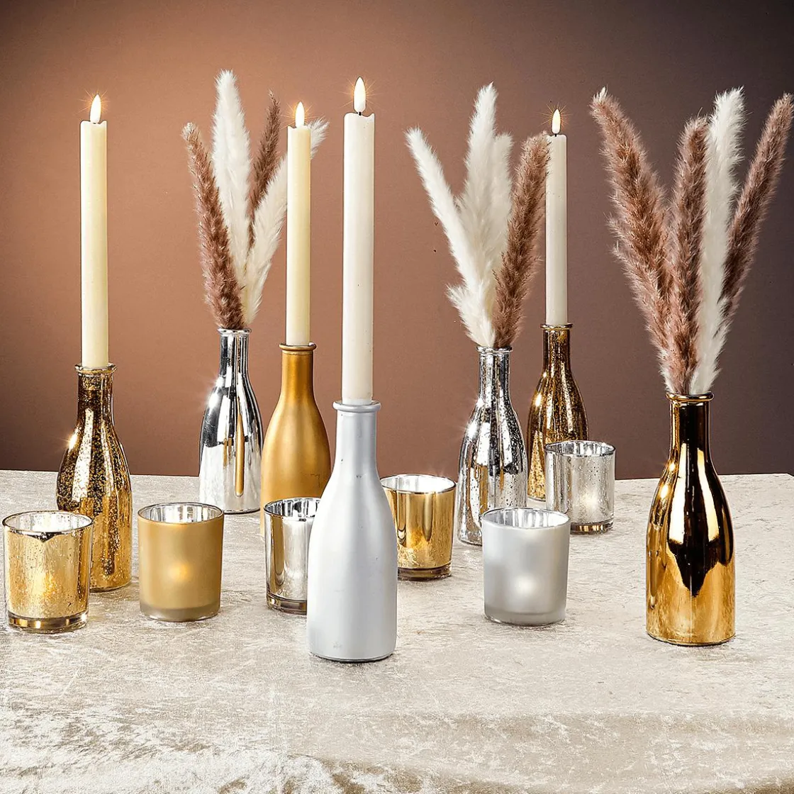 DecoWoerner Macetas Y Artículos De Decoración>Juego De Botellas De Vidrio De 3 Piezas De 6,5 X 19 Cm
