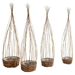 DecoWoerner Decoración De Otoño|Macetas Y Artículos De Decoración>Juego De Cestas De Mimbre 4pcs.