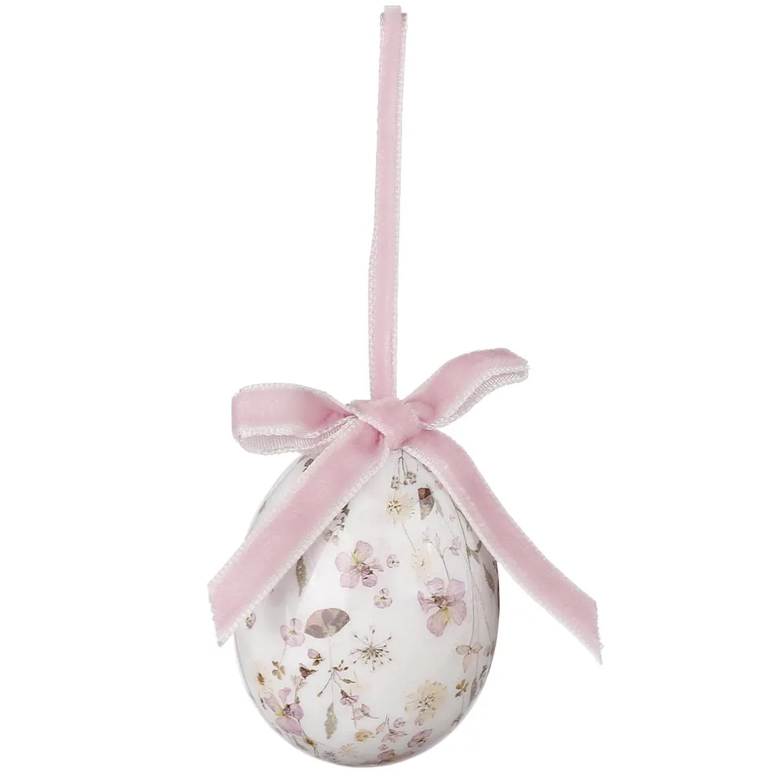 DecoWoerner Decoración De Pascua>Juego De Huevos De Pascua De Espuma Para Colgar, Con Dibujo De Flores Y Lazo 8pcs.