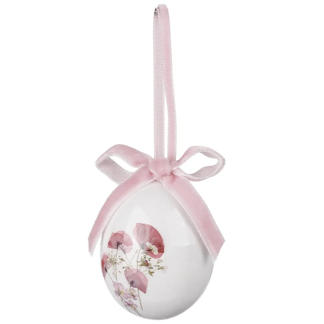 DecoWoerner Decoración De Pascua>Juego De Huevos De Pascua De Espuma Para Colgar, Con Dibujo De Flores Y Lazo 8pcs.