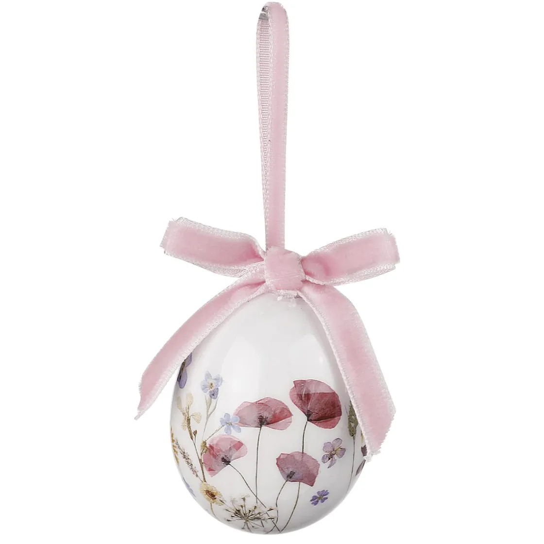 DecoWoerner Decoración De Pascua>Juego De Huevos De Pascua De Espuma Para Colgar, Con Dibujo De Flores Y Lazo 8pcs.