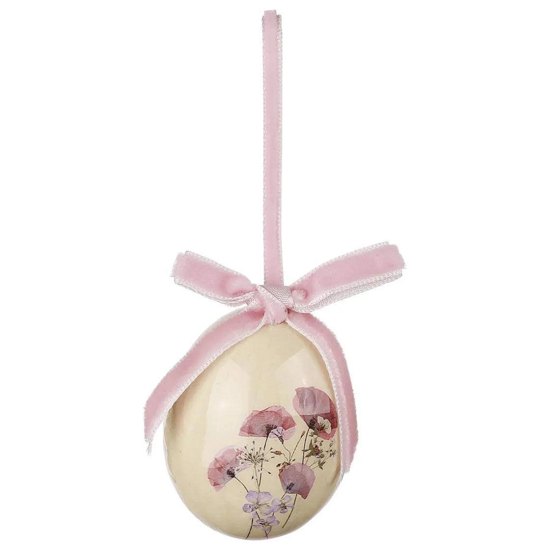 DecoWoerner Decoración De Pascua>Juego De Huevos De Pascua De Espuma Para Colgar, Con Dibujo De Flores Y Lazo 8pcs.