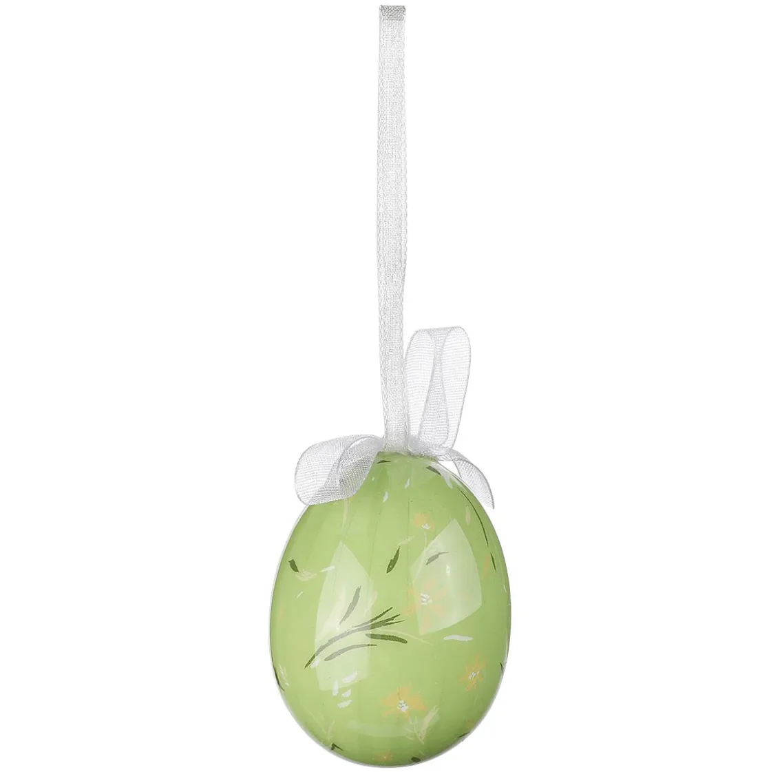 DecoWoerner Decoración De Pascua>Juego De Huevos De Pascua De Espuma Para Colgar, Amarillo Con Dibujo De Conejo Y Lazo 8pcs.