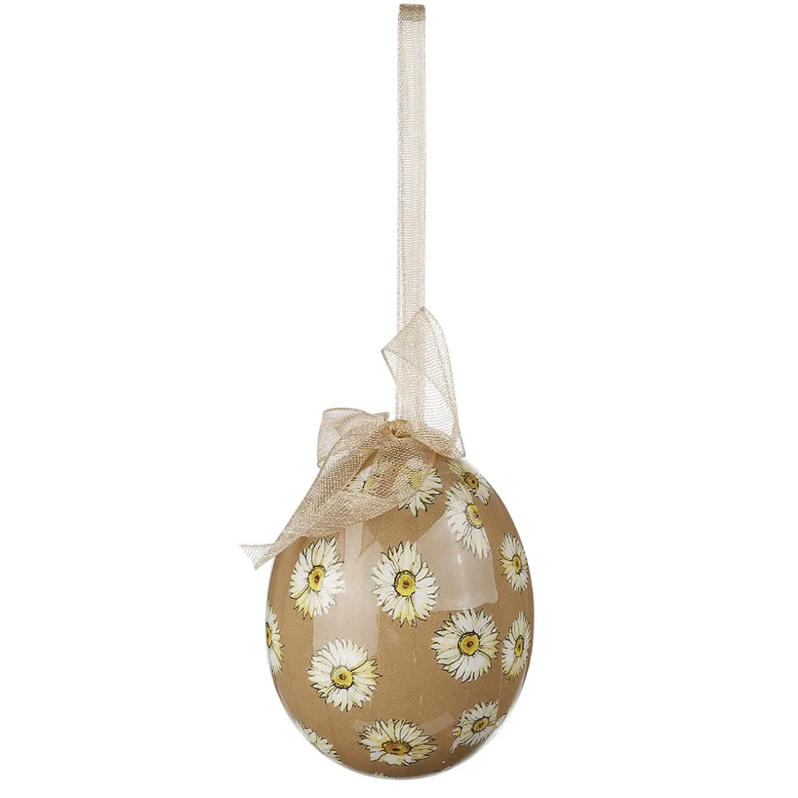 DecoWoerner Decoración De Pascua>Juego De Huevos De Pascua, 5cm Y Marrón Con Patrón De Flores Y Lazo 8pcs.