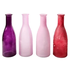 DecoWoerner Decoración De Verano|Macetas Y Artículos De Decoración>Juego De Jarrones De Vidrio De 18 Cm De Alto, 4 Piezas,