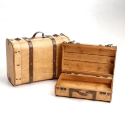 DecoWoerner Expositores Para Tiendas|Decoración Natural>Juego De Maletas Deco 2 Piezas 18 X 29 X 40 Cm Beige