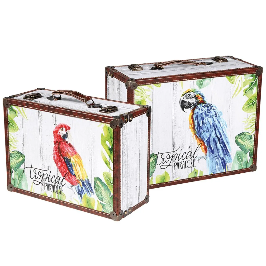 DecoWoerner Decoración Temática|Decoración De Verano>Juego De Maletas Decorativo Paraíso 2 Piezas