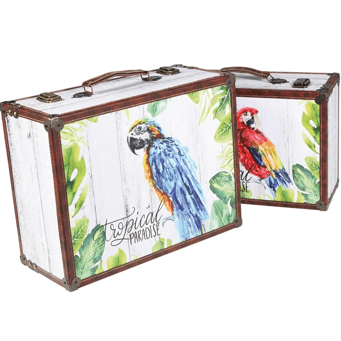 DecoWoerner Decoración Temática|Decoración De Verano>Juego De Maletas Decorativo Paraíso 2 Piezas