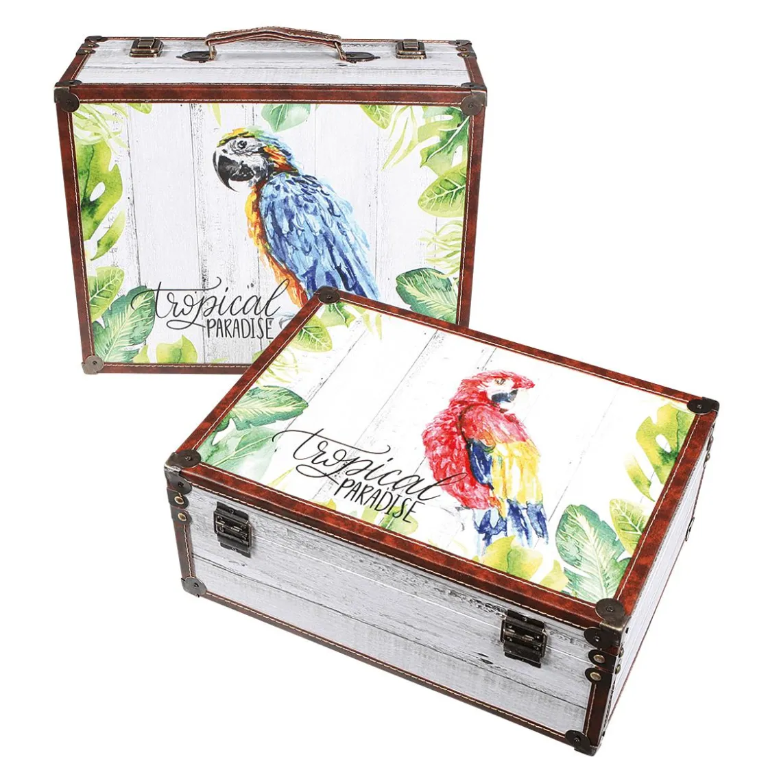 DecoWoerner Decoración Temática|Decoración De Verano>Juego De Maletas Decorativo Paraíso 2 Piezas