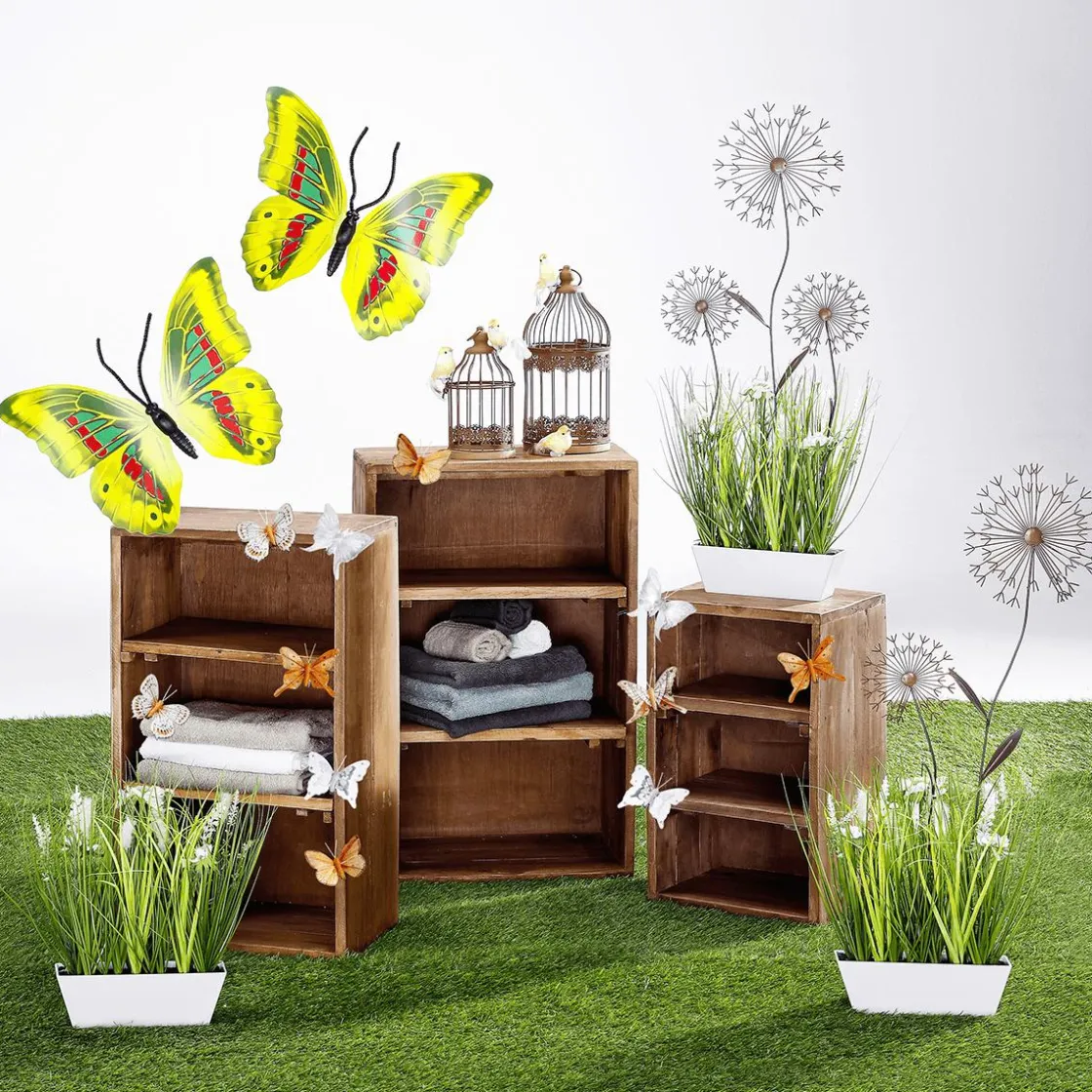 DecoWoerner Decoración De Animales|Decoración Temática>Juego De Mariposas De Plumas De 8 Piezas Blancas Con Clip 8 Cm Ø