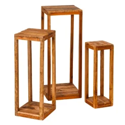 DecoWoerner Expositores Para Tiendas|Decoración Natural>Juego De Mesas Auxiliares De Madera 60, 75, 90 Cm