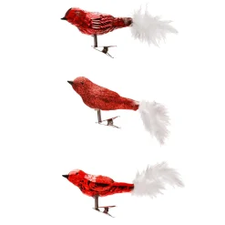 DecoWoerner Decoración De Animales|Figuras De Navidad>Juego De Pájaros Artificiales 3 Pcs