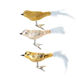 DecoWoerner Decoración De Animales|Figuras De Navidad>Juego De Pájaros Artificiales 3 Pcs