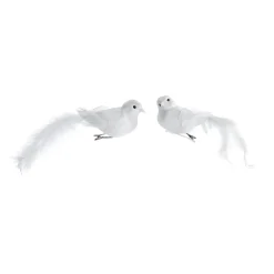 DecoWoerner Decoración De Animales|Decoración Temática>Juego De Pájaros Decorativos 2pcs. Con Plumas Y Clip 4 X 20 Cm
