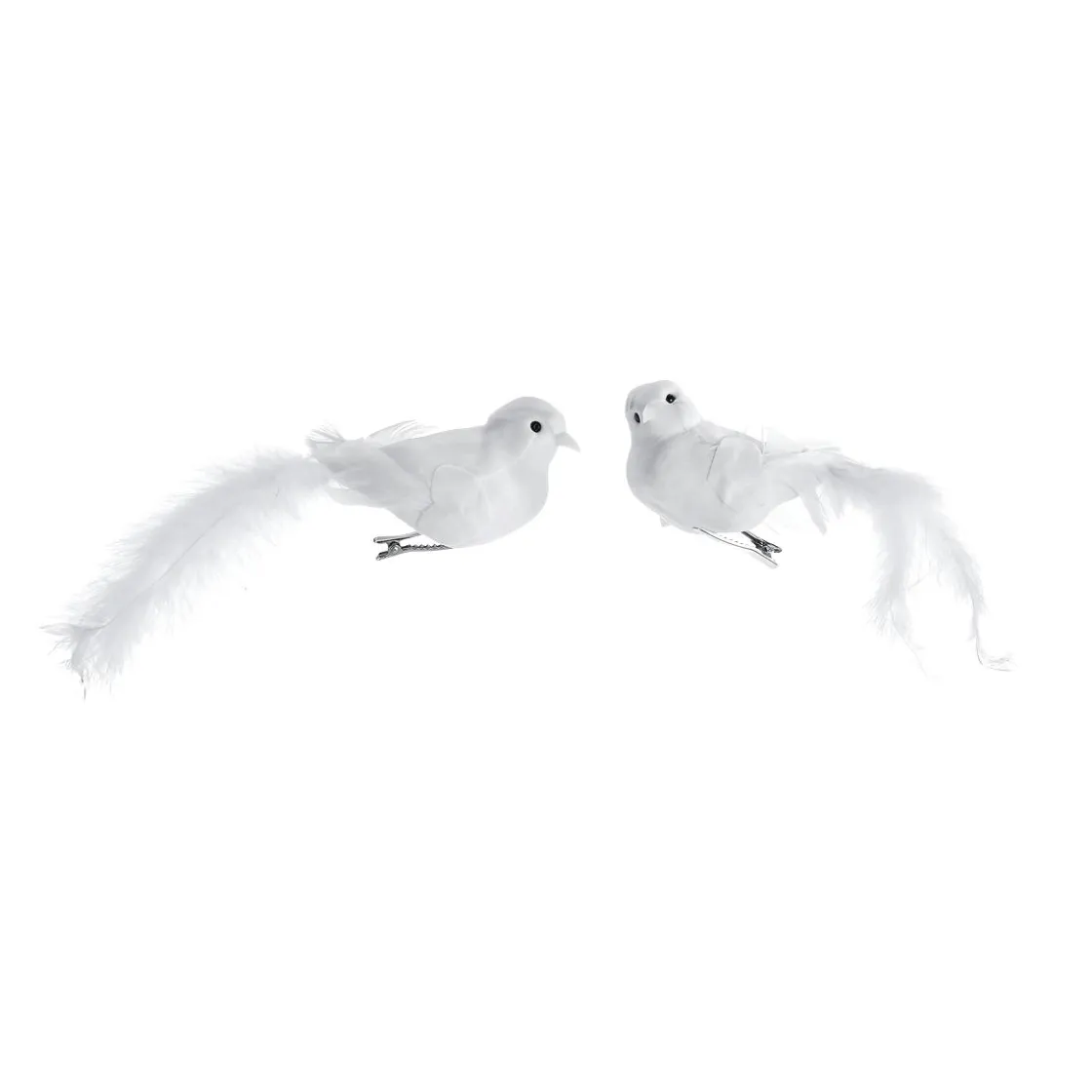 DecoWoerner Decoración De Animales|Decoración Temática>Juego De Pájaros Decorativos 2pcs. Con Plumas Y Clip 4 X 20 Cm
