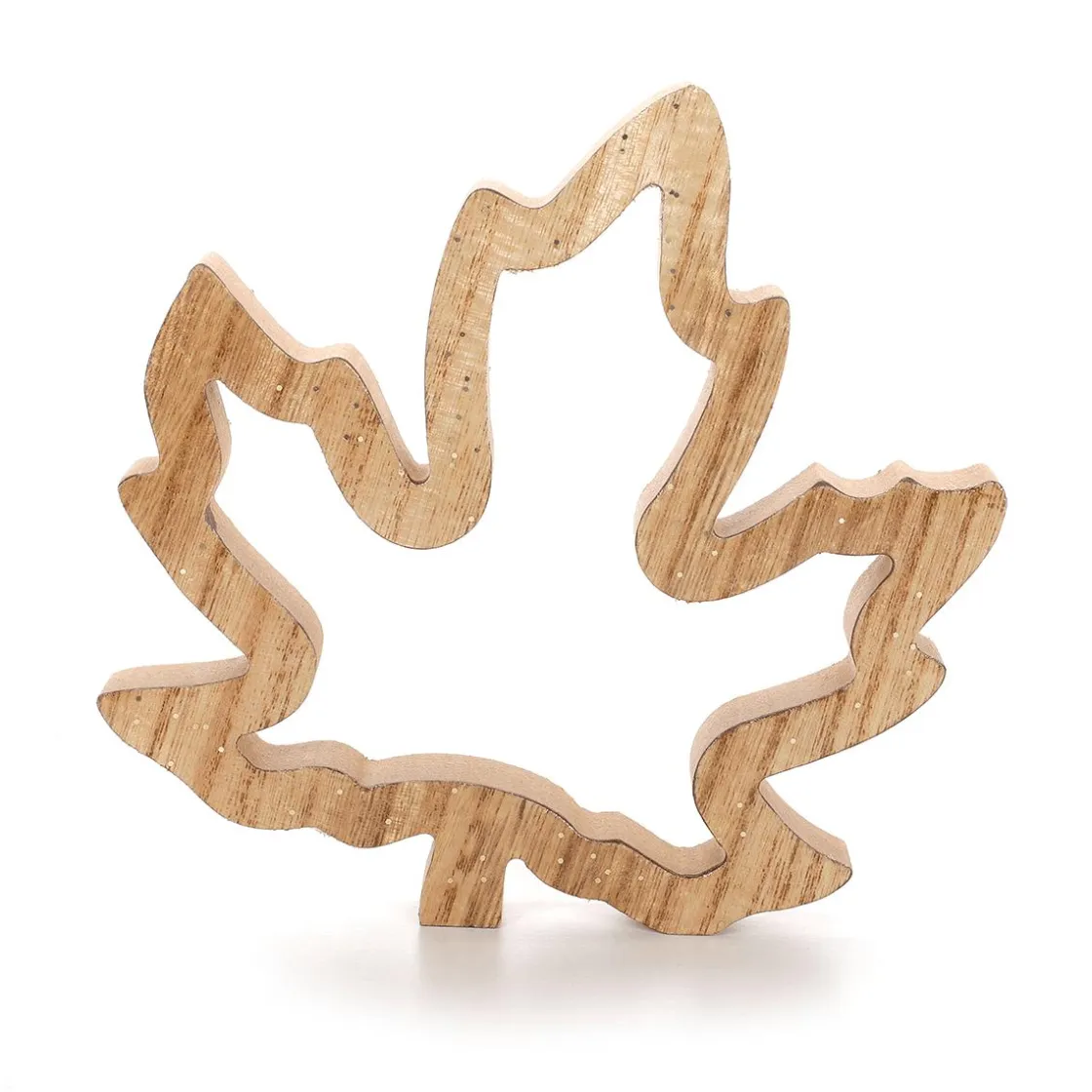 DecoWoerner Decoración Natural|Decoración De Otoño>Juego De Siluetas De Hojas De Arce De Madera Deco 2 Piezas Marrón 17 X 16,5 X 1,8 Cm