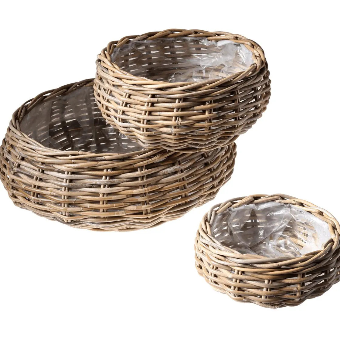 DecoWoerner Macetas Y Artículos De Decoración>La Cesta De La Planta De Ratán Es Redonda