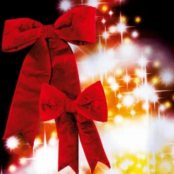 DecoWoerner Decoración Navideña Xxl>Lazo De Navidad De Terciopelo Longitud 80 Cm