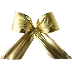 DecoWoerner Decoración Navideña Xxl>Lazo Decorativo Para Exterior, Dorado 80 Cm, B1