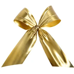 DecoWoerner Decoración Navideña Xxl>Lazo Decorativo Para Exterior, 100 Cm Dorado, B1