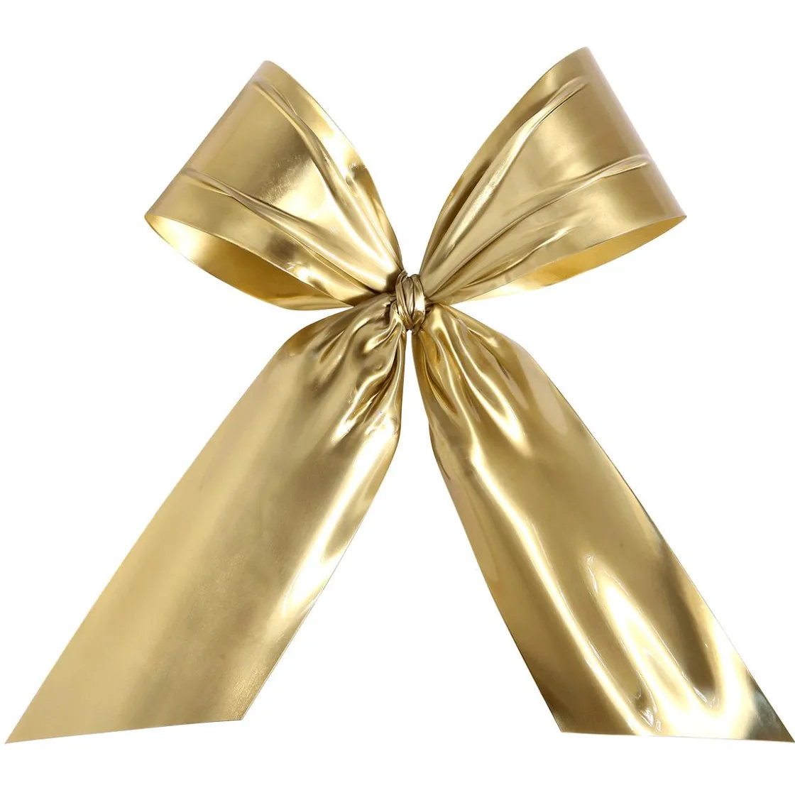 DecoWoerner Decoración Navideña Xxl>Lazo Decorativo Para Exterior, 70 Cm Dorado, B1