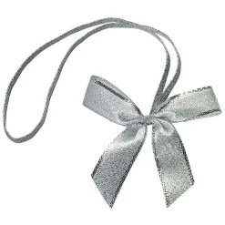 DecoWoerner Lazos De Regalo>Lazo Decorativo Plateado 40 Cm, 100 Piezas