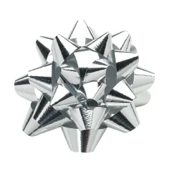 DecoWoerner Lazos De Regalo>Lazos Decorativos Plateados Para Pegar Ø 6 Cm , 25 Piezas