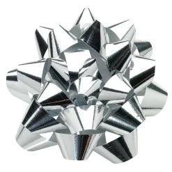 DecoWoerner Lazos De Regalo>Lazos Decorativos Plateados Para Pegar Ø 10 Cm , 25 Piezas