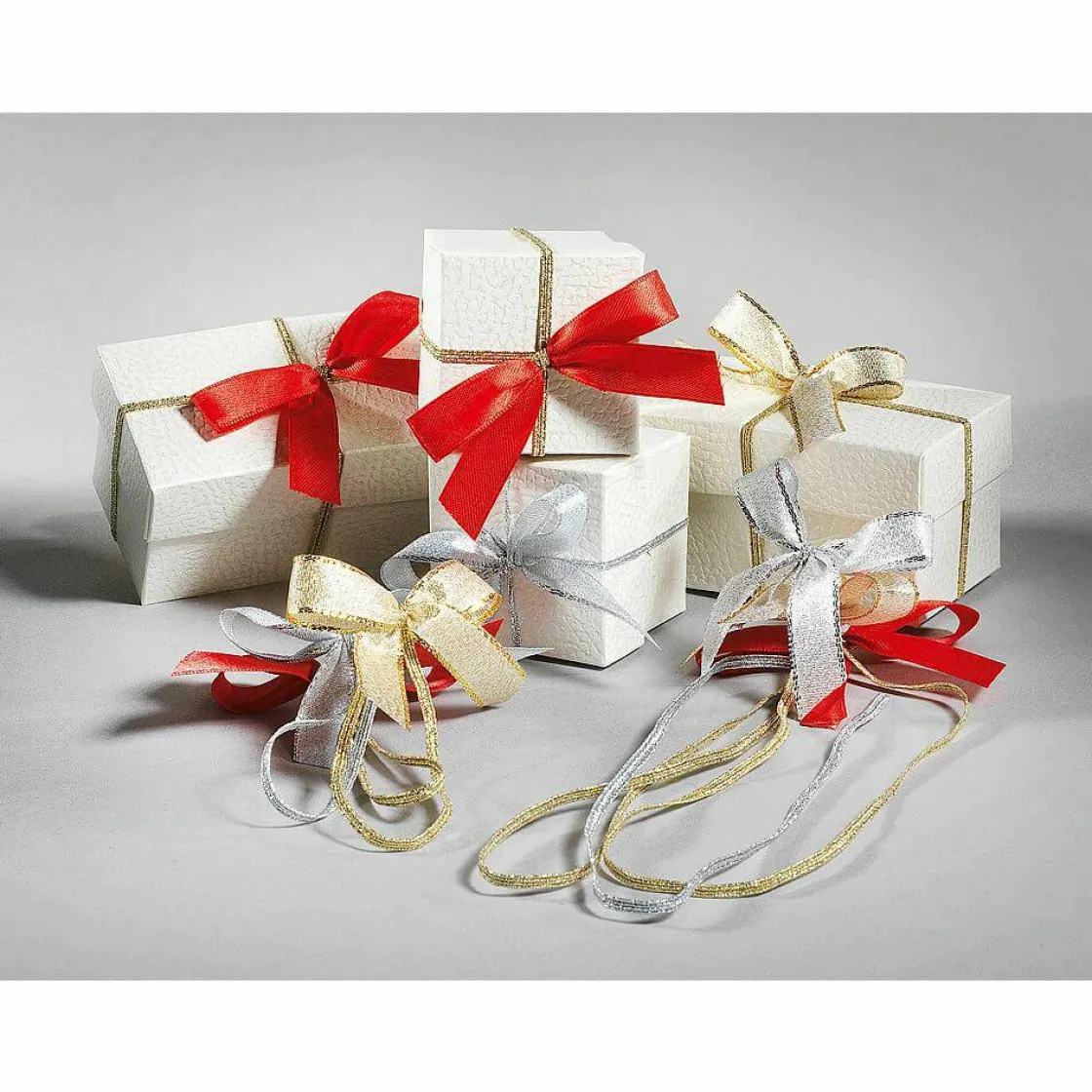 DecoWoerner Lazos De Regalo>Lazos Decorativos Plateado 20 Cm, 100 Piezas