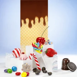 DecoWoerner Chupetes Xxl>Lentejas De Chocolate XXL Alimento De Imitación Ø 15 Cm Azul/verde/morado