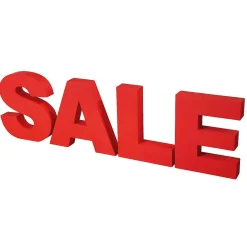 DecoWoerner Material De Rebajas>Letras "SALE" (Venta) 3D De Espuma De Poliestireno, Altura 40 Cm