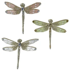 DecoWoerner Decoración De Animales|Decoración De Primavera>Libélulas Brillantes Con Pinza 18 Cm, 3 Piezas