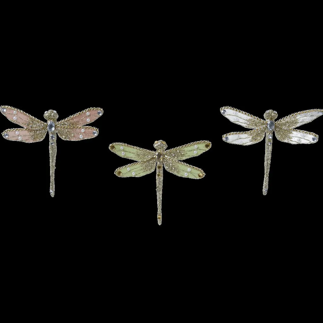 DecoWoerner Decoración De Animales|Decoración De Primavera>Libélulas Brillantes Con Pinza 18 Cm, 3 Piezas