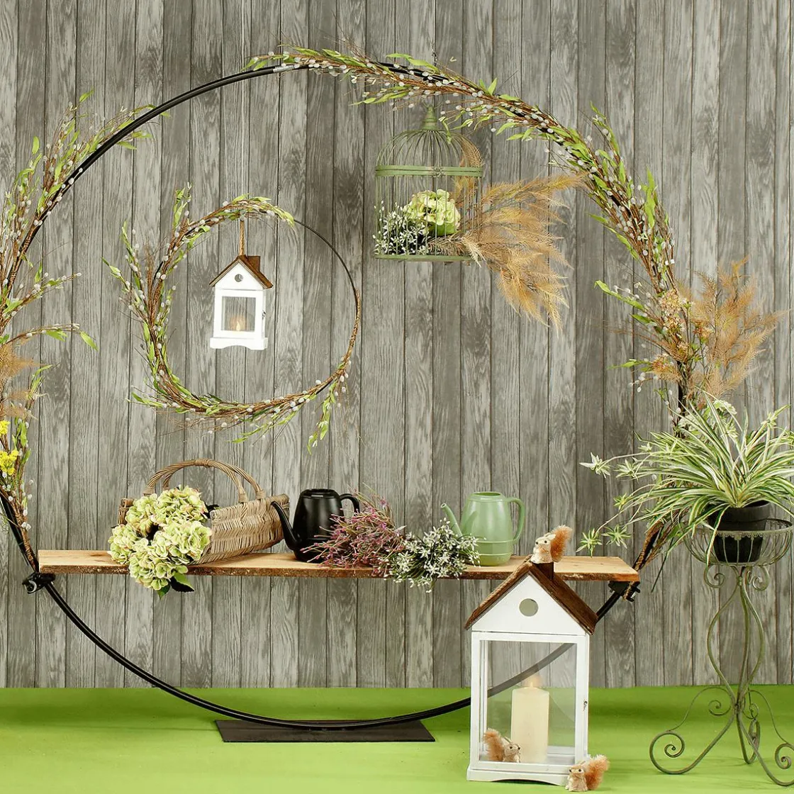 DecoWoerner Decoración Natural>Linterna Casas De Madera Set 3 Piezas Marrón