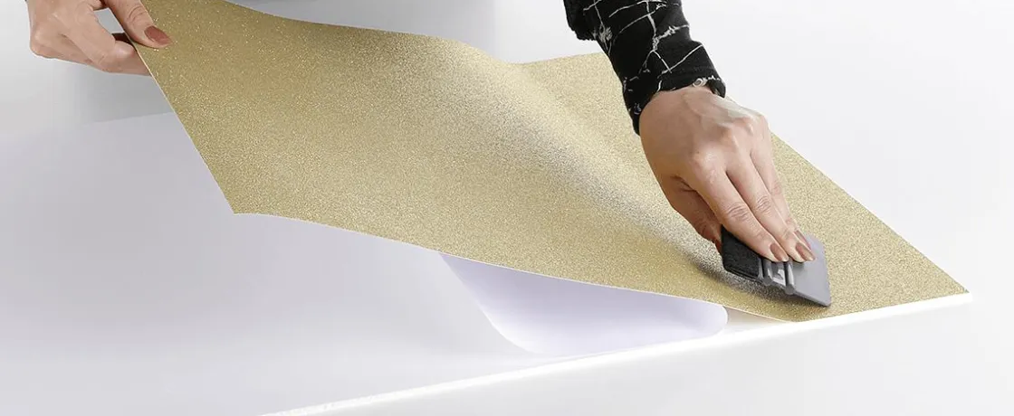 DecoWoerner Láminas Y Películas Decorativas>Lámina Adhesiva De Purpurina De Color Champán Rollo De 50 Cm X 5 M