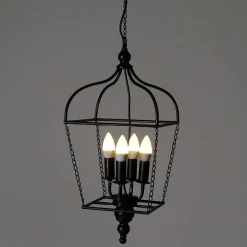 DecoWoerner Luz Decorativa|Decoración Temática>Lámpara Colgante Vintage De Metal Con Cable Y Cadena