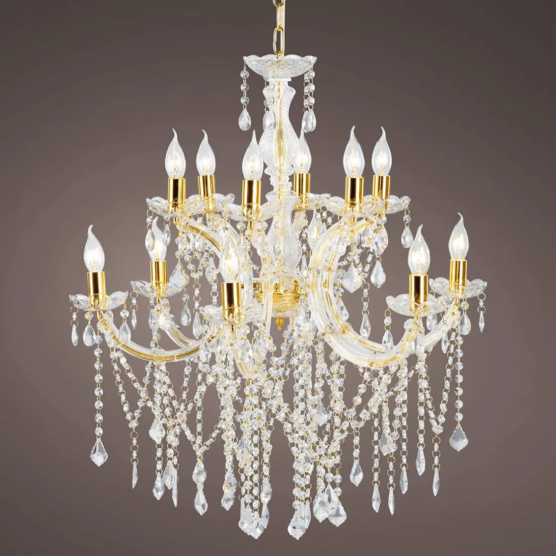DecoWoerner Luz Decorativa|Decoración Temática>Lámpara De Cristal Deco De 78 Cm